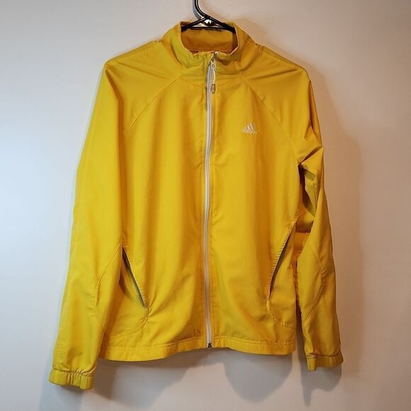 Adidas Sample Full Zip Windbreaker Track Jacket RARE Y2K Men's Size Med Yellow - Picture 2 of 16